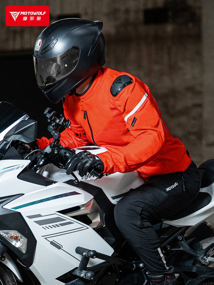 Mo -wolf men's motorcycle riding clothes ride clothes anti -falling locomotive Knights with waterproof racing clothes summer mesh breathable