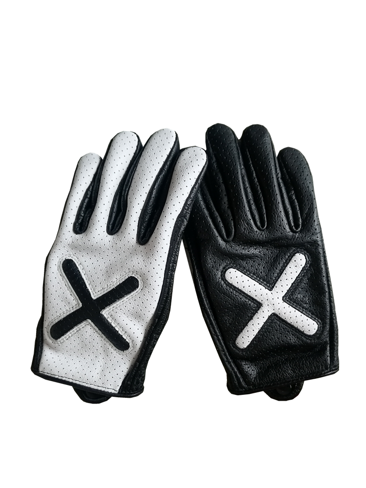 All -cowhide head layer Motorcycle gloves Summer punching retro cycling touch screen waterproof winter thickened black and yellow new model