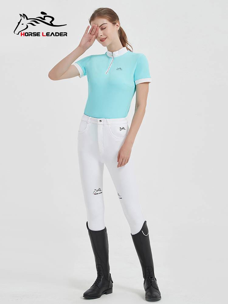 Horseleader summer equestrian short -sleeved T -shirt equestrian equipment thin -dry -dry shirt knight clothing women's model