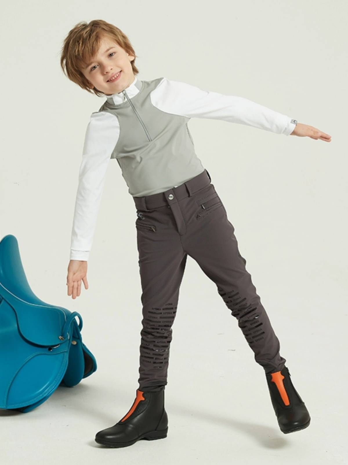 Epona Children's Spring and Autumn Polo Polo Shirt Stitch Cavaliers Equestrian Sports Comfortable and Patient