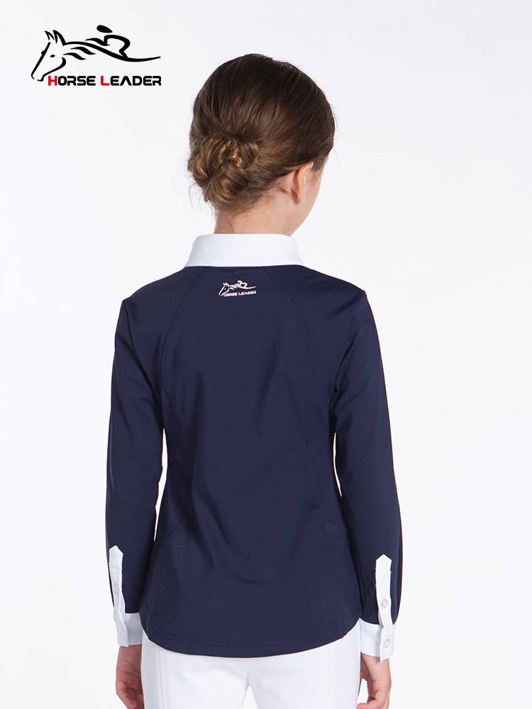 Horseleader spring and summer children's equestrian T -shirt equestrian clothing long -sleeved speed dry riding equipment knight clothing