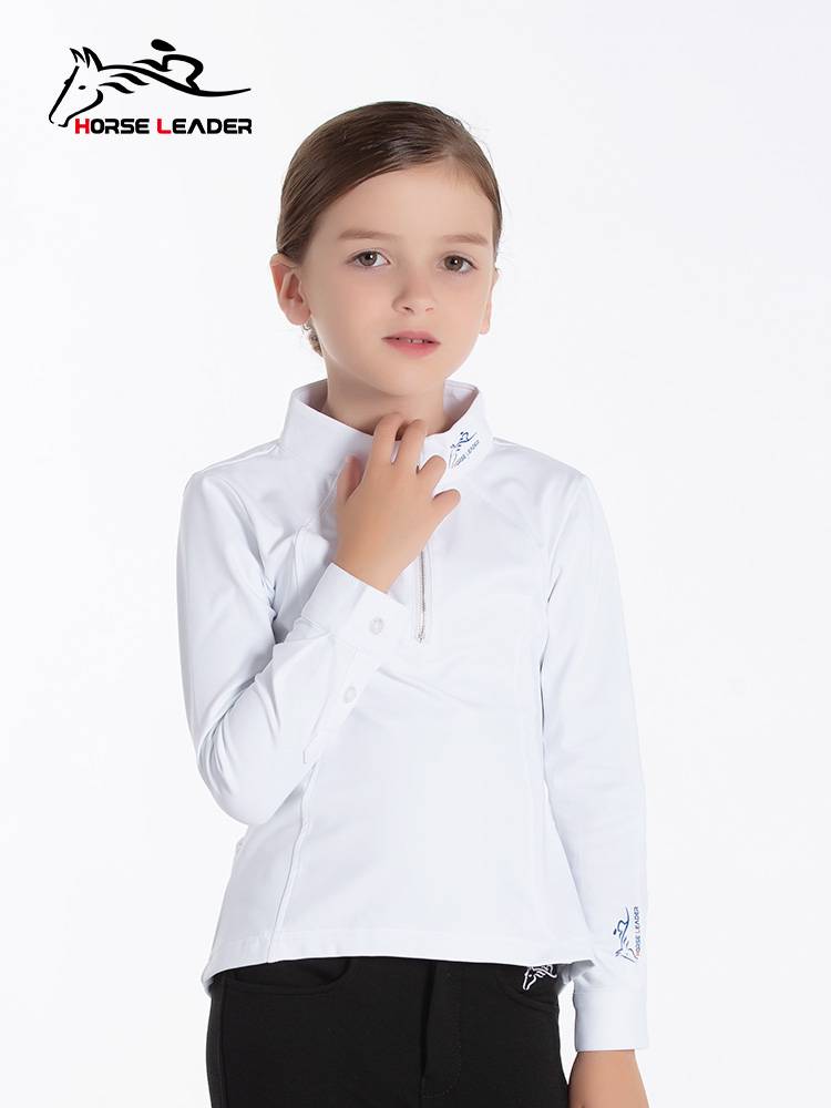 Horseleader spring and summer children's equestrian T -shirt equestrian clothing long -sleeved speed dry riding equipment knight clothing