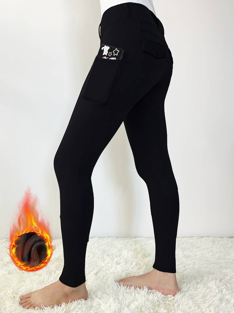 Silicone Equestrian Pants Female 2023 Winter New High Bullet wear -resistant and velvet warm equestrian clothing knight equipment