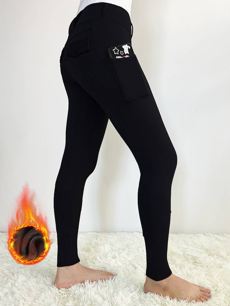 Silicone Equestrian Pants Female 2023 Winter New High Bullet wear -resistant and velvet warm equestrian clothing knight equipment