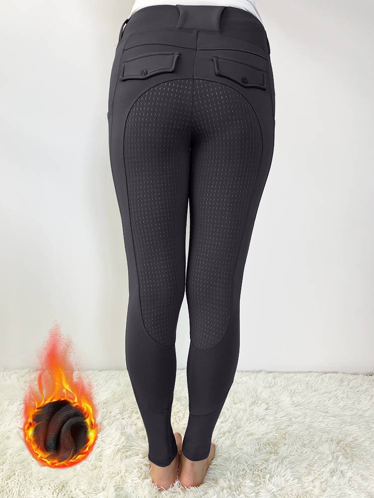 Silicone Equestrian Pants Female 2023 Winter New High Bullet wear -resistant and velvet warm equestrian clothing knight equipment