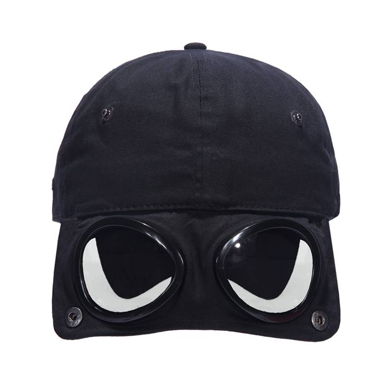 New product original street retro solid color peaked cap men and women ins personality versatile glasses pilot baseball hat