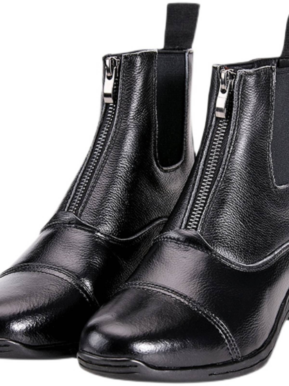 Cowhide riding boots, equestrian boots, disorder boots boots, children's horse shoes competition training boots riding equipment female knight boots
