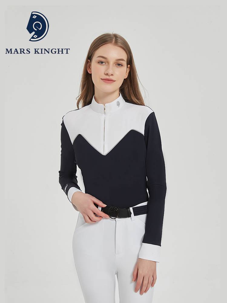 Children's adult equestrian horse riding T -shirt ladies riding long -sleeved equestrian clothing competition top equipment