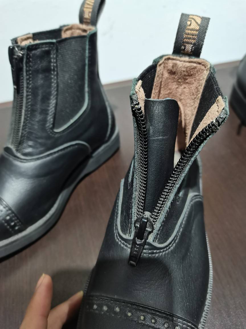 Children's cowhide zipper boots, equestrian boots, non -slip, knight equipment
