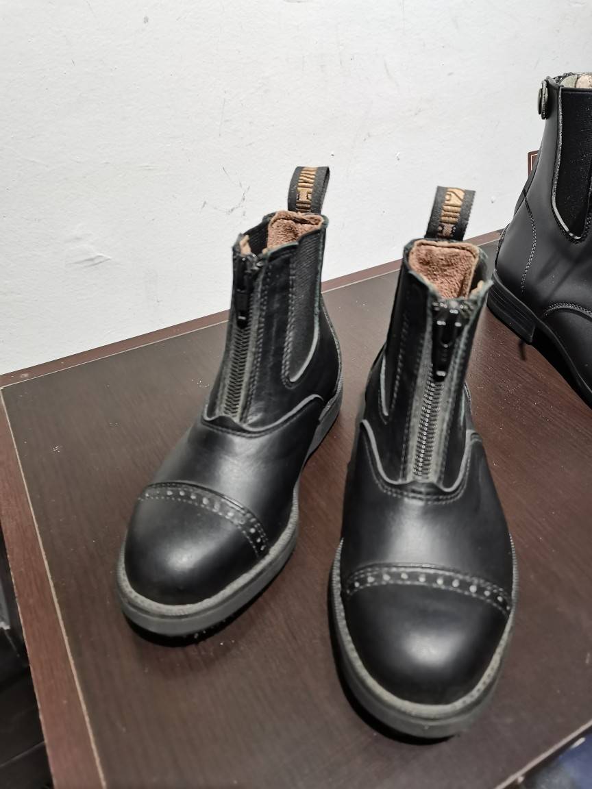 Children's cowhide zipper boots, equestrian boots, non -slip, knight equipment