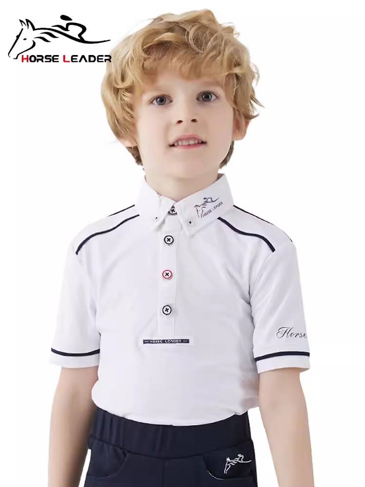 HorseLeader summer children's equestrian T -shirt riding equipment short -sleeved knight clothing top Polo shirt