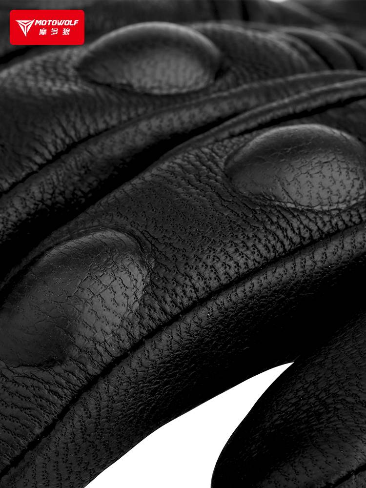 Summer motorcycle leather gloves Four seasons locomotive anti -winding and warm -keeping retro knight riding equipment breathable