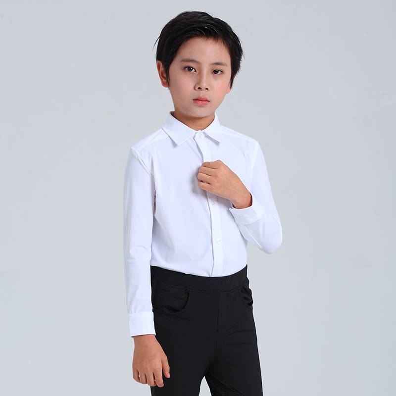 Children's equestrian elastic speed dry long -sleeved shirt Knight equipment training competition