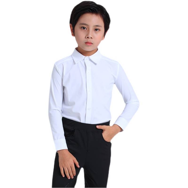 Children's equestrian elastic speed dry long -sleeved shirt Knight equipment training competition