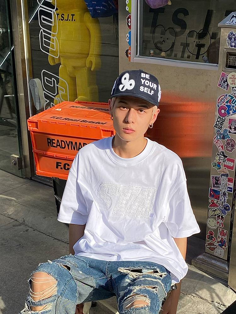 KONOOT "Make your own" baseball cap American street black micro -curved three -dimensional embroidered men and women couples along the hat