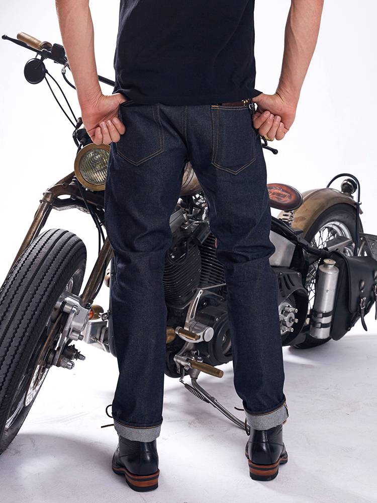 Uglybros Ugly Brother Motorcycle Riding denim jeans, original cattle tannin red -ears car racing pants loose anti -fall