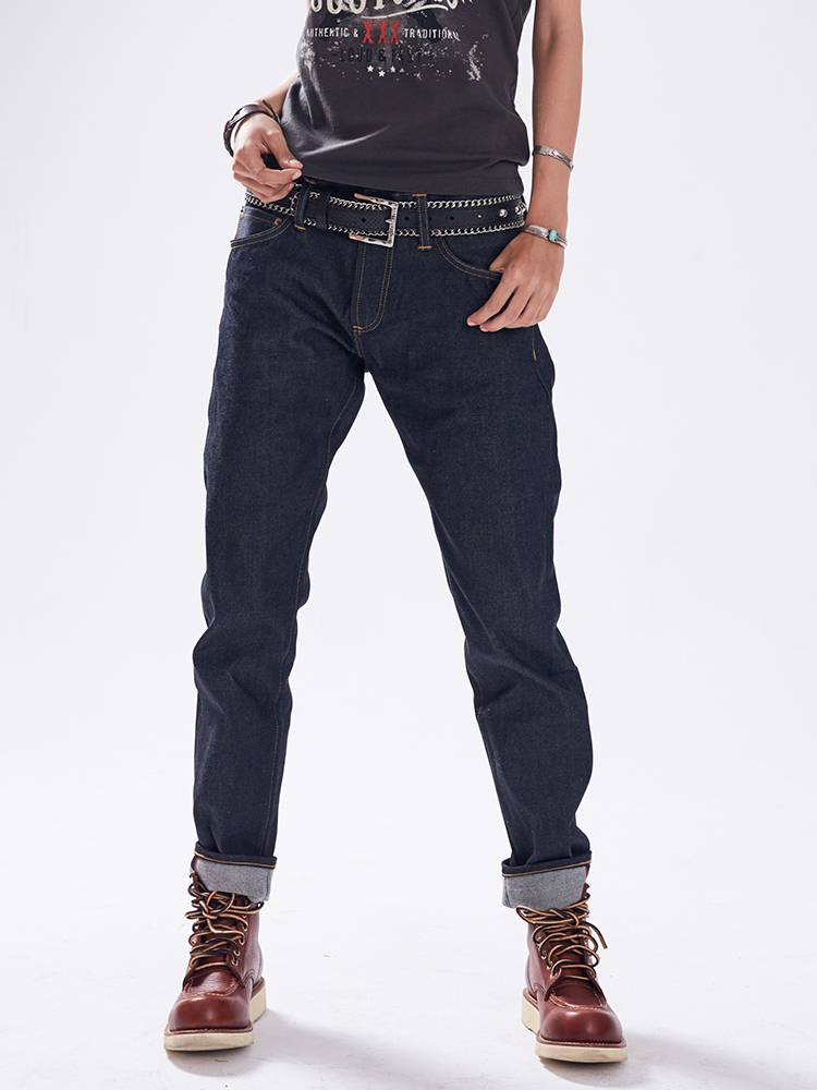Uglybros Ugly Brother Motorcycle Riding denim jeans, original cattle tannin red -ears car racing pants loose anti -fall