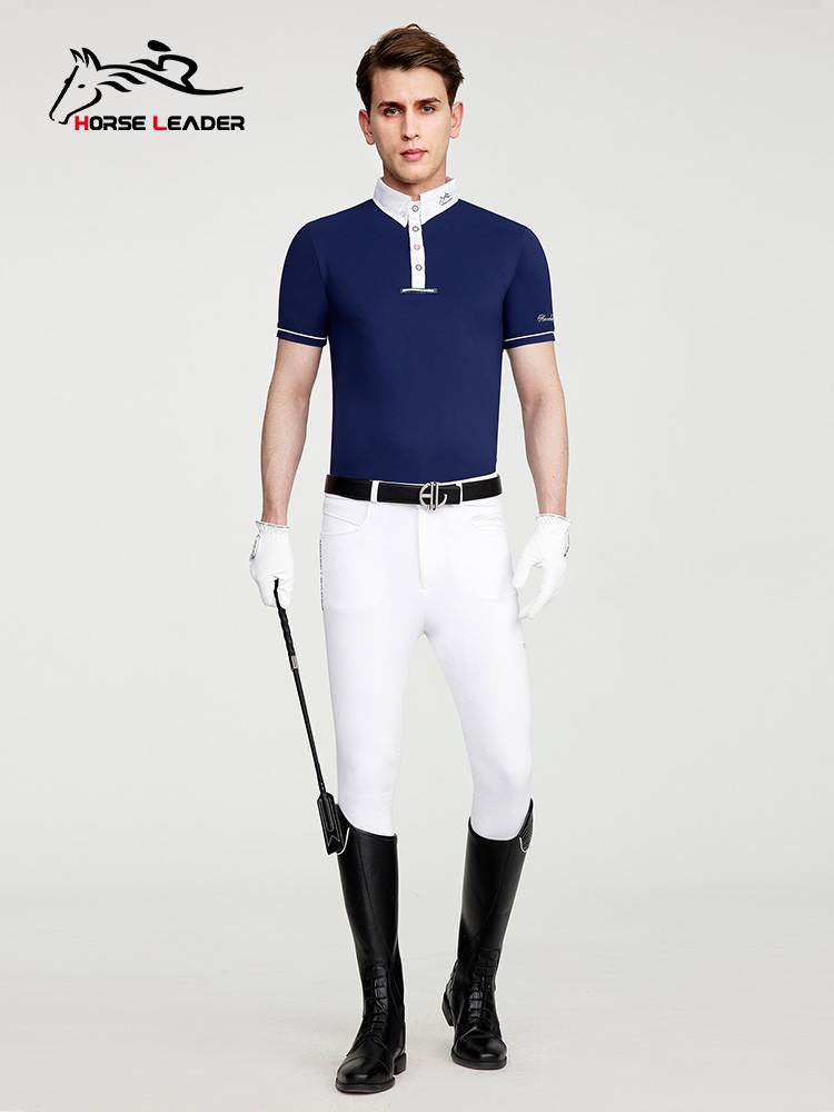 Summer Equestrian Equestrian Equestrian Short -sleeved T -shirt Male Knight Model Warkens Equestnically Equestnically Equestnically