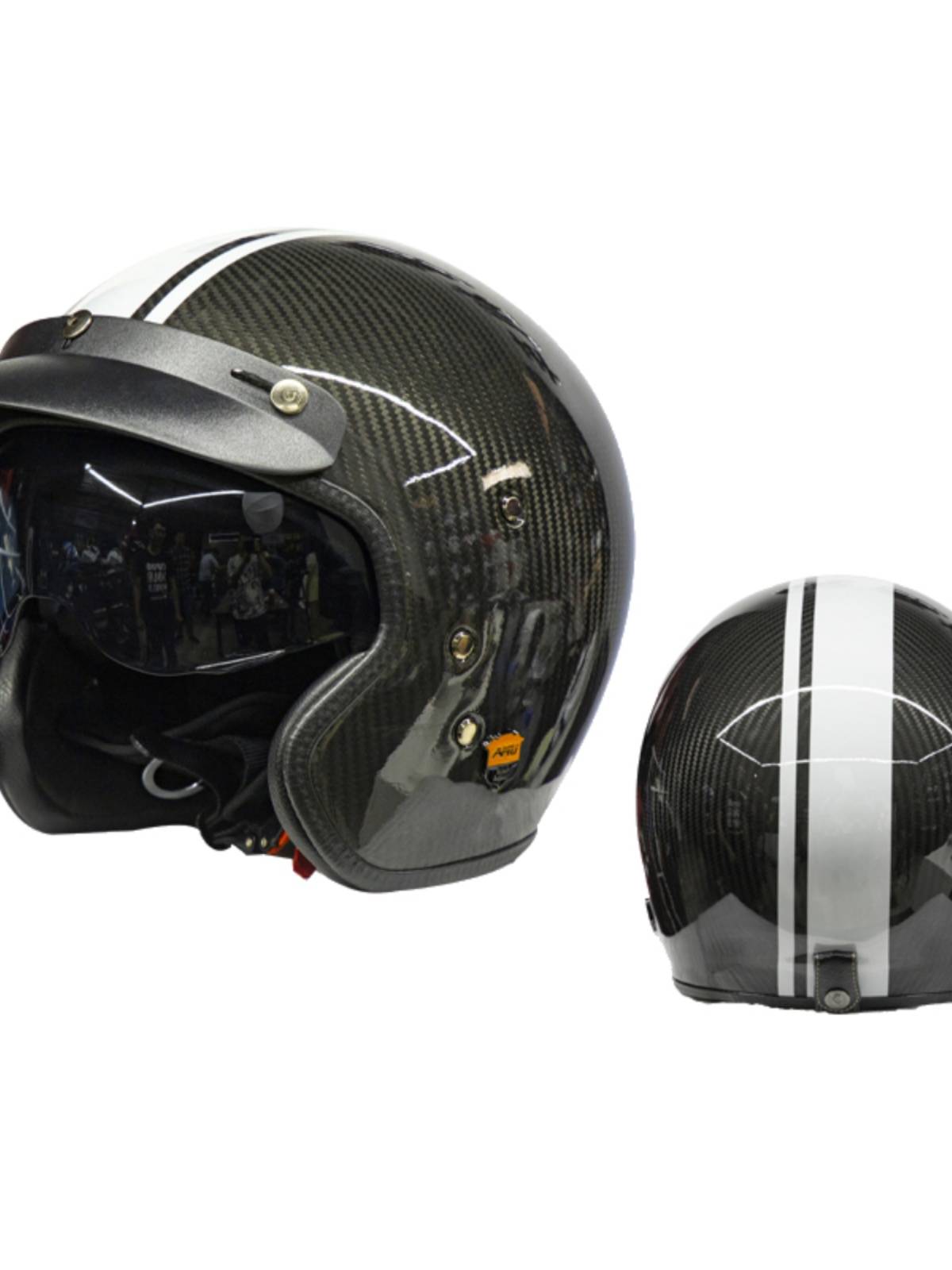 AMU carbon fiber retro half helmet Summer men and women glass reinforcement 3C certification Harley motorcycle motorcycle helmet four seasons