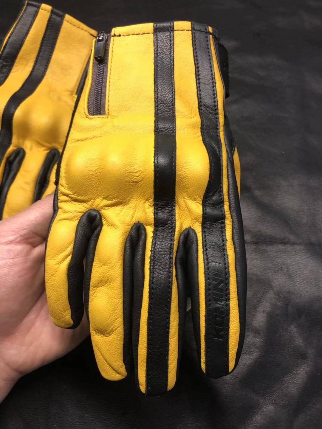 Original single Japanese K prisoner leather motorcycle ride glove Harley retro motorcycle knight gloves off -road race
