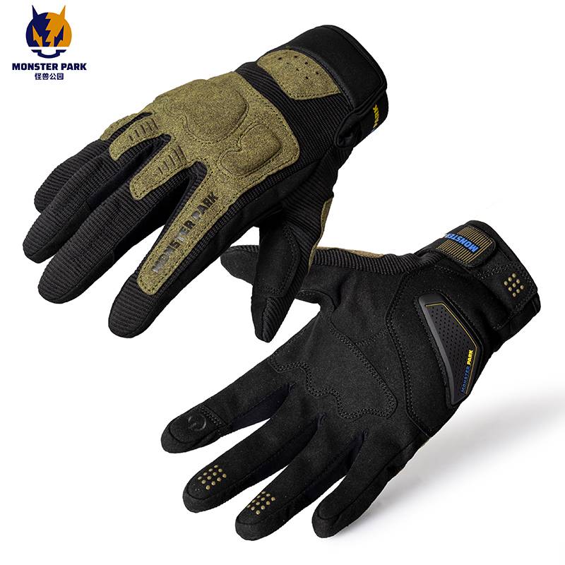 Monster Park Motorcycle Gloves Touch Screen Breath Men and Women Cavaliers Locomotive Falling Ride Gloves Four Seasons