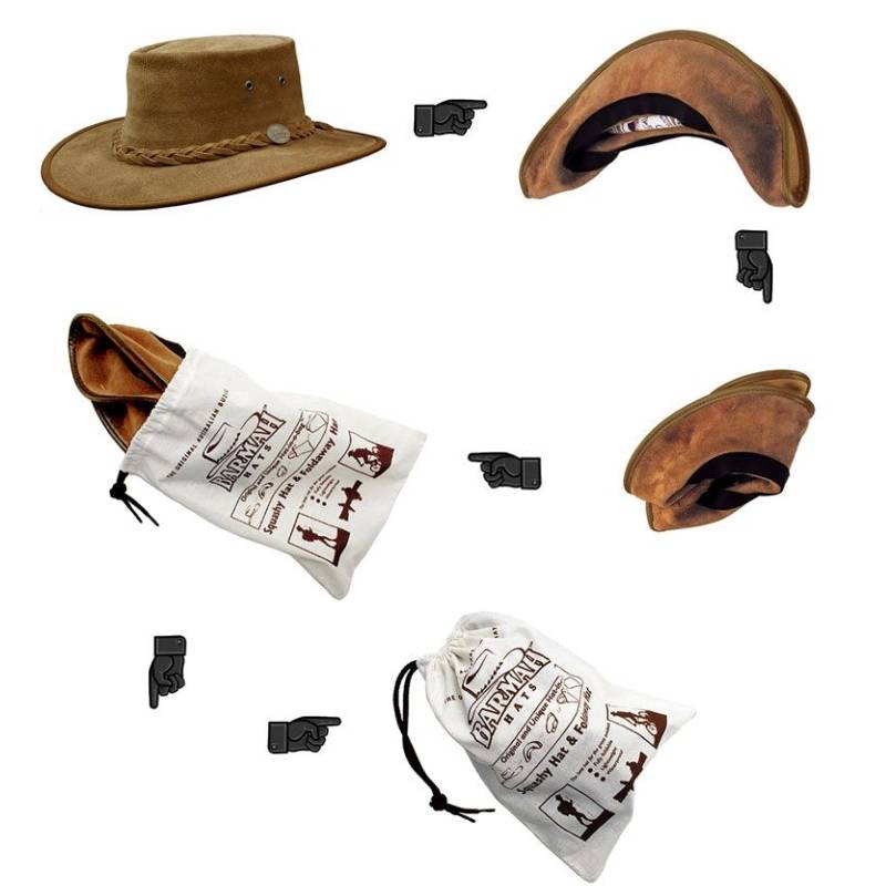 Australia Barmah retro leather hat sunscreen sun hat outdoor riding hat Western denim hat