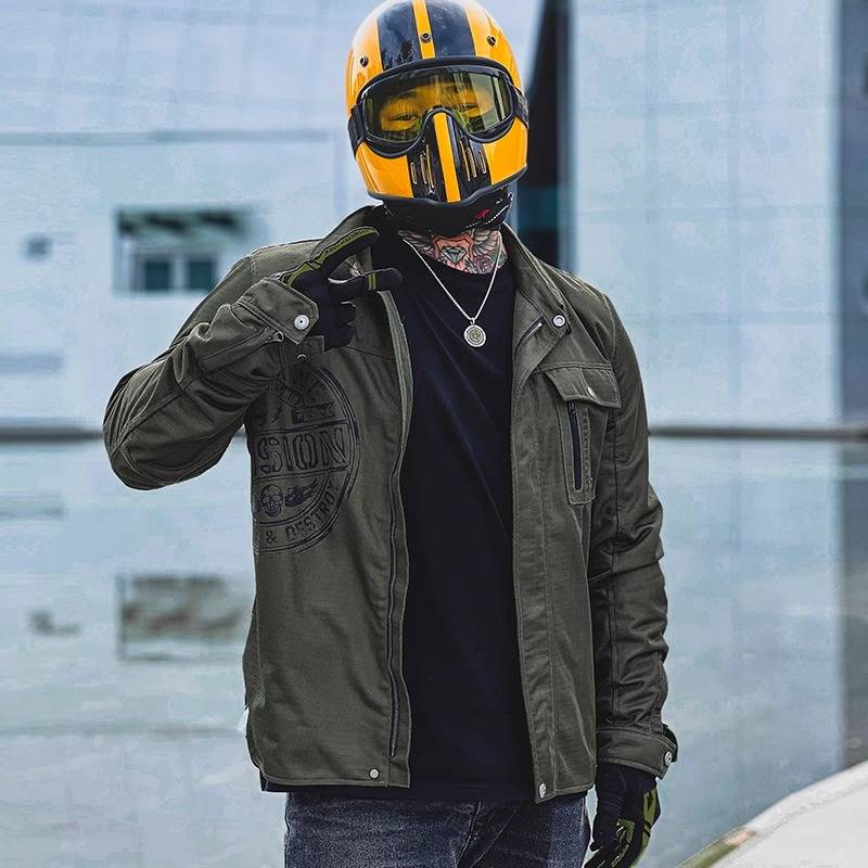 Duhan motorcycle retro locomotive riding service summer ventilation, ventilation, casual lining, anti -fall resistance knight service man