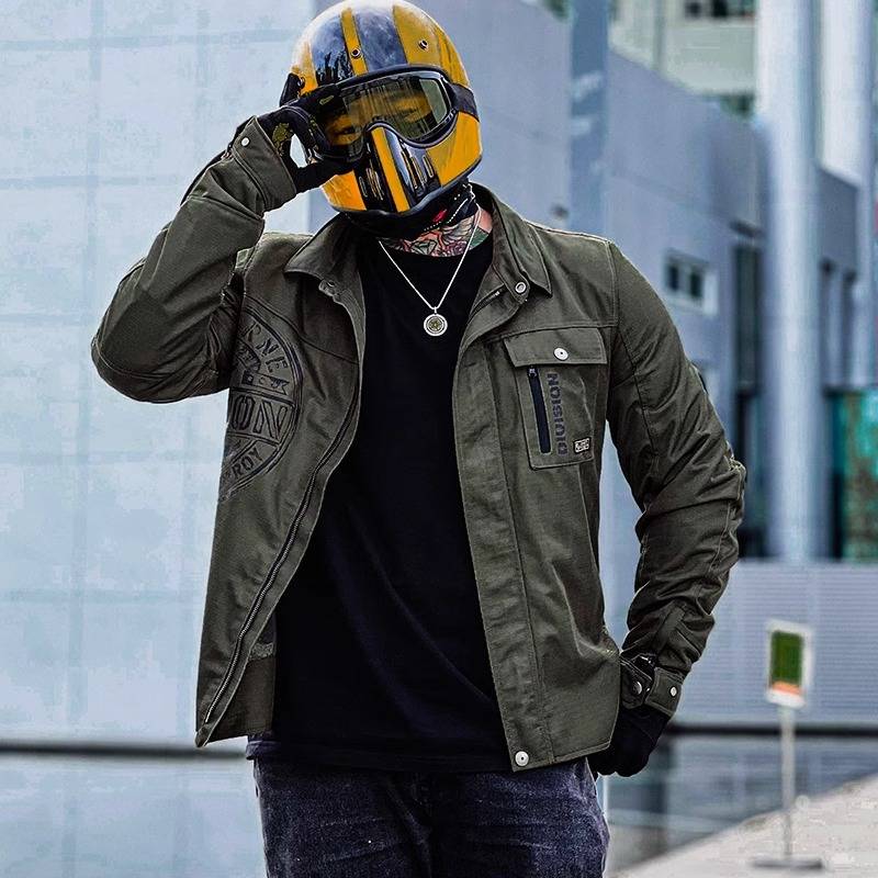 Duhan motorcycle retro locomotive riding service summer ventilation, ventilation, casual lining, anti -fall resistance knight service man