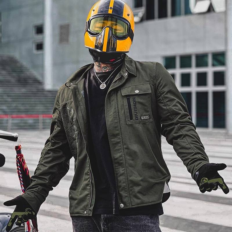 Duhan motorcycle retro locomotive riding service summer ventilation, ventilation, casual lining, anti -fall resistance knight service man