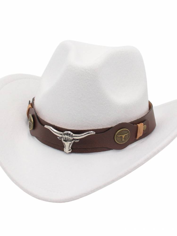 Guoluo Tibetan Tibetan Hat Western Cowboy Hat Cow head accessory Missing Hat Ethnic Wind Men and Women Hat