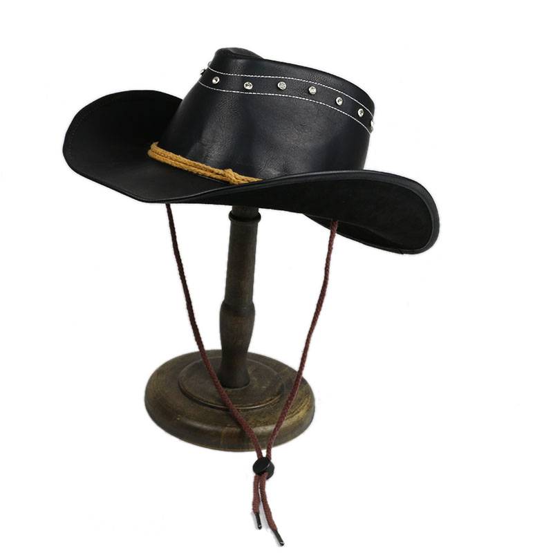 Khaki tope retro, old leather men and women big eaves riding tourism tourism, western denim hat hood sunshade sunscreen