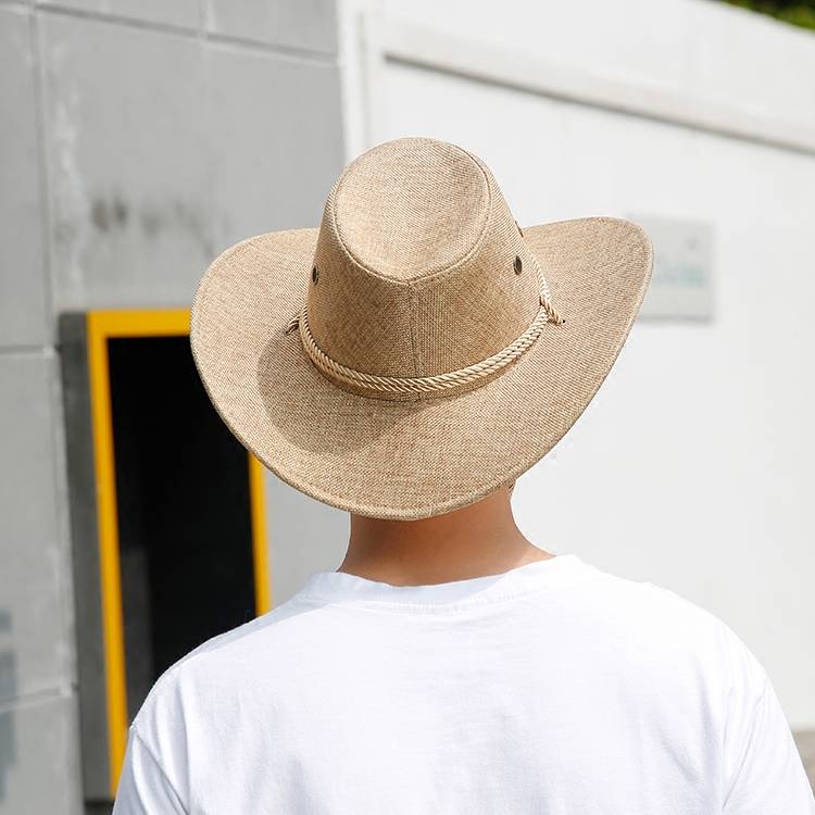 Outdoor Straw Hat Men's Summer Beach Hat Western Cowboy Hat Men's Mountaineering Sun Hat sunscreen sunshade