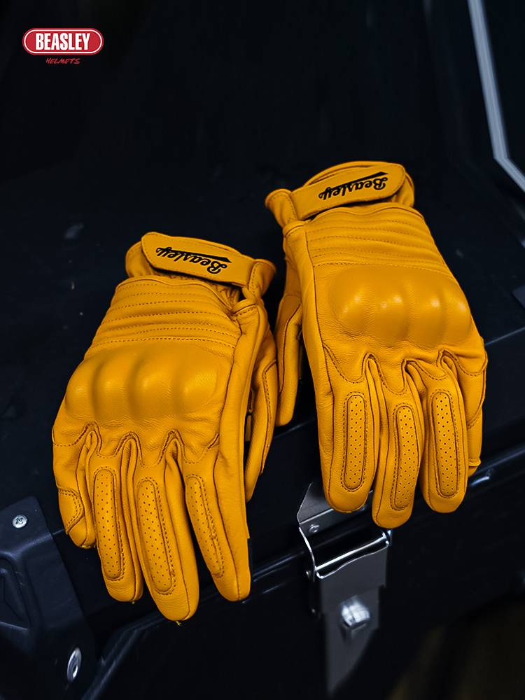 Beasley Bisley retro cycling gloves men and women four seasons universal touch screen breathable and breathable summer locomotive cruise