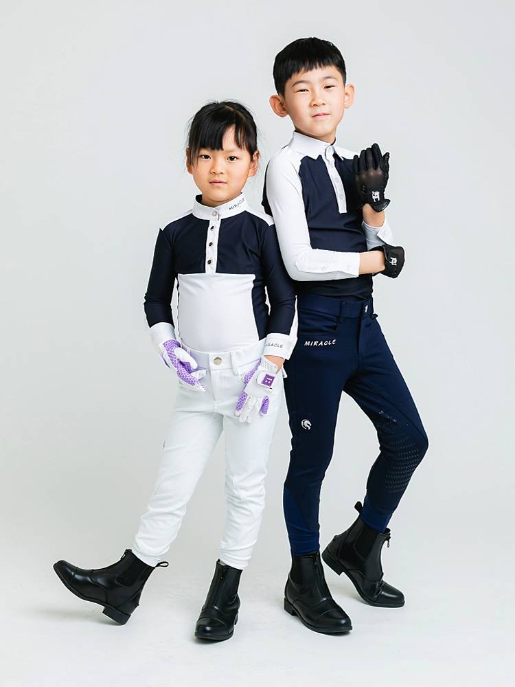 Children's four seasons and half -seasons and half -seasons, elasticity, breathable silicone, silicon, anti -slip resistance, wear -resistant knight equipment training competition riding pants