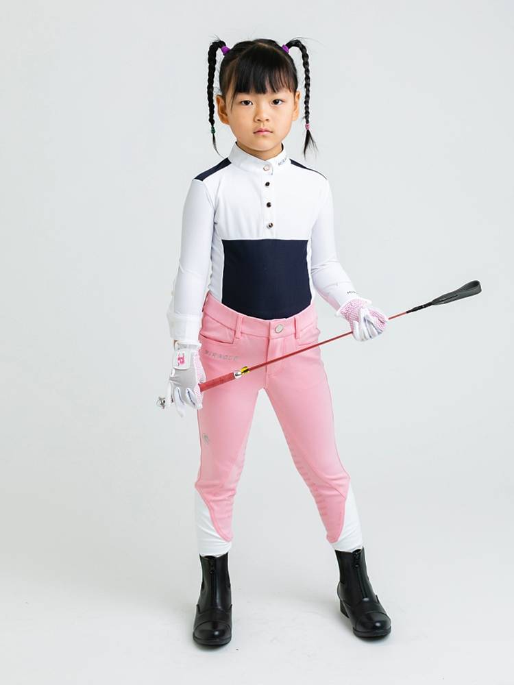 Children's four seasons and half -seasons and half -seasons, elasticity, breathable silicone, silicon, anti -slip resistance, wear -resistant knight equipment training competition riding pants