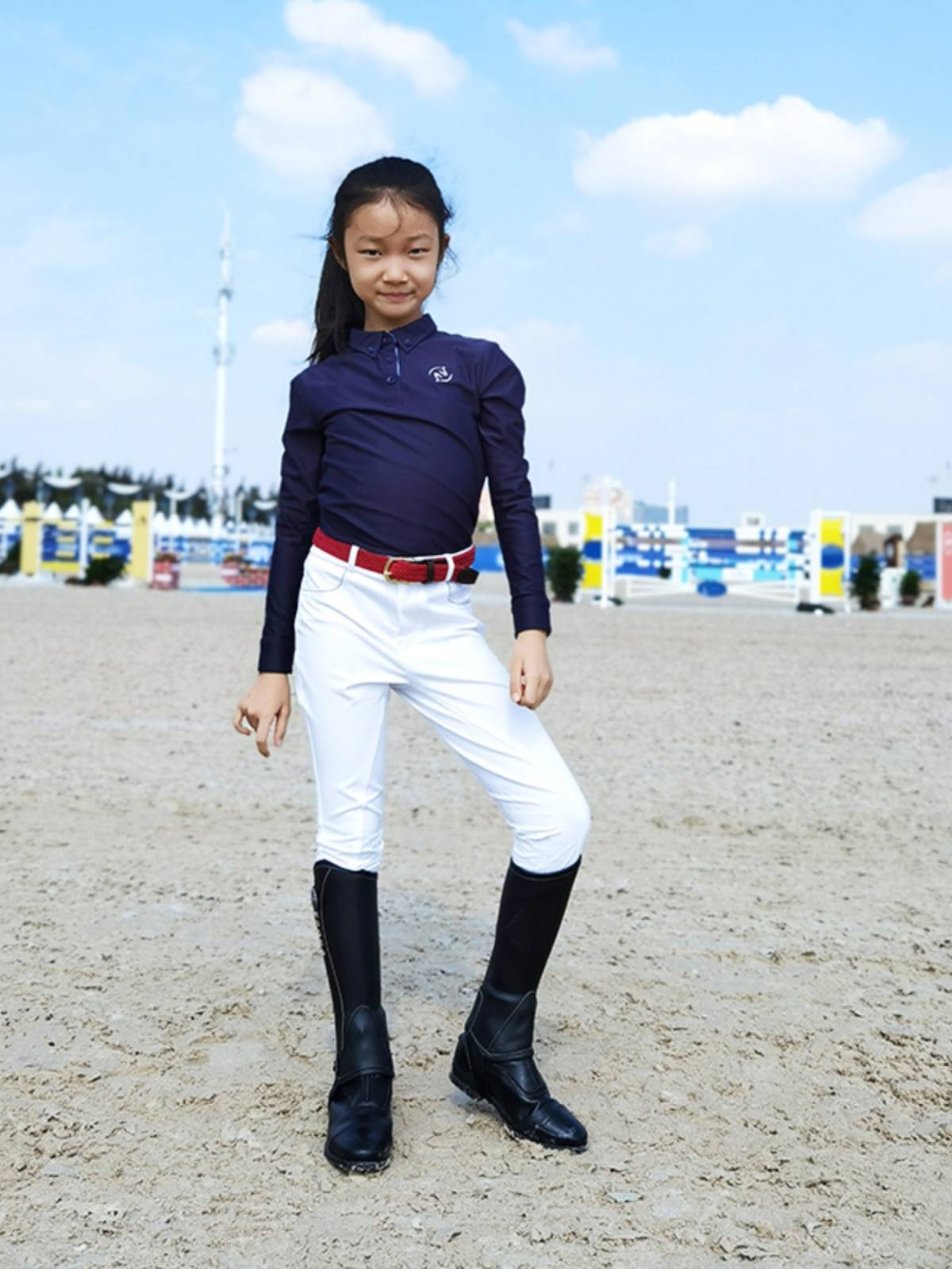 EPONA Child Warkem long -sleeved T -shirt spring and summer horse riding sports equipment knight clothing top Polo shirt gift box