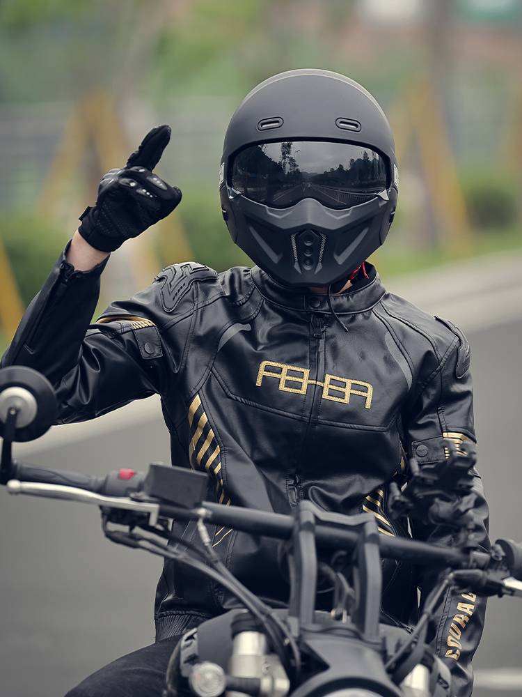 3C certification motorcycle helmet scorpion combination helmet men's and female locomotive warrior helmet summer sunscreen retro Bluetooth full helmet