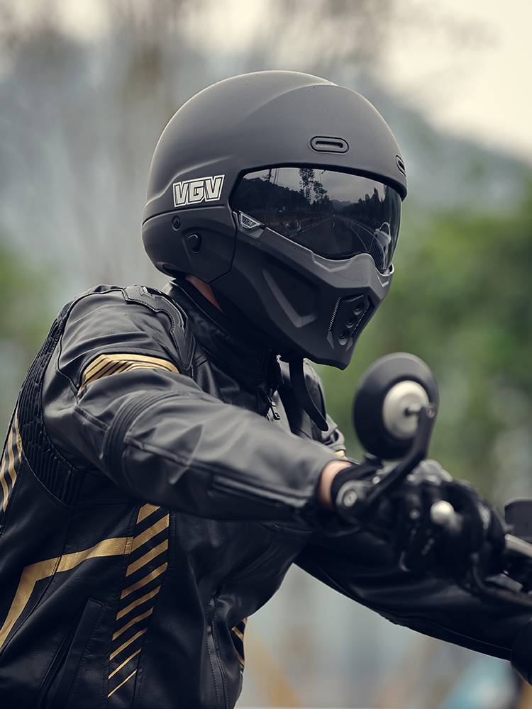 3C certification motorcycle helmet scorpion combination helmet men's and female locomotive warrior helmet summer sunscreen retro Bluetooth full helmet