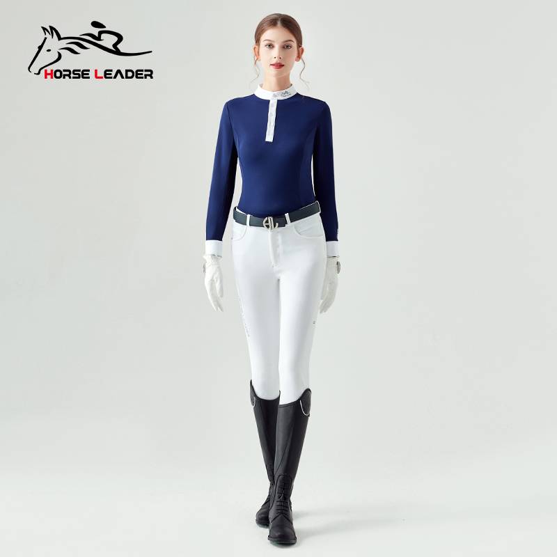 HorseLeader Equestrian Equestrian T -shirt T -shirts of spring and summer breathable ladies riding long -sleeved equestrian clothing top