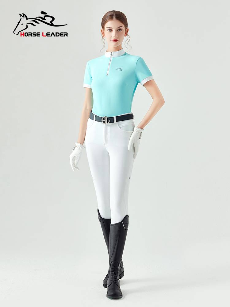 HorseLeader Equestrian short -sleeved T -shirts Summer Equestrian Equipment Thin Fast -drying and breathable Knight Clothing Women