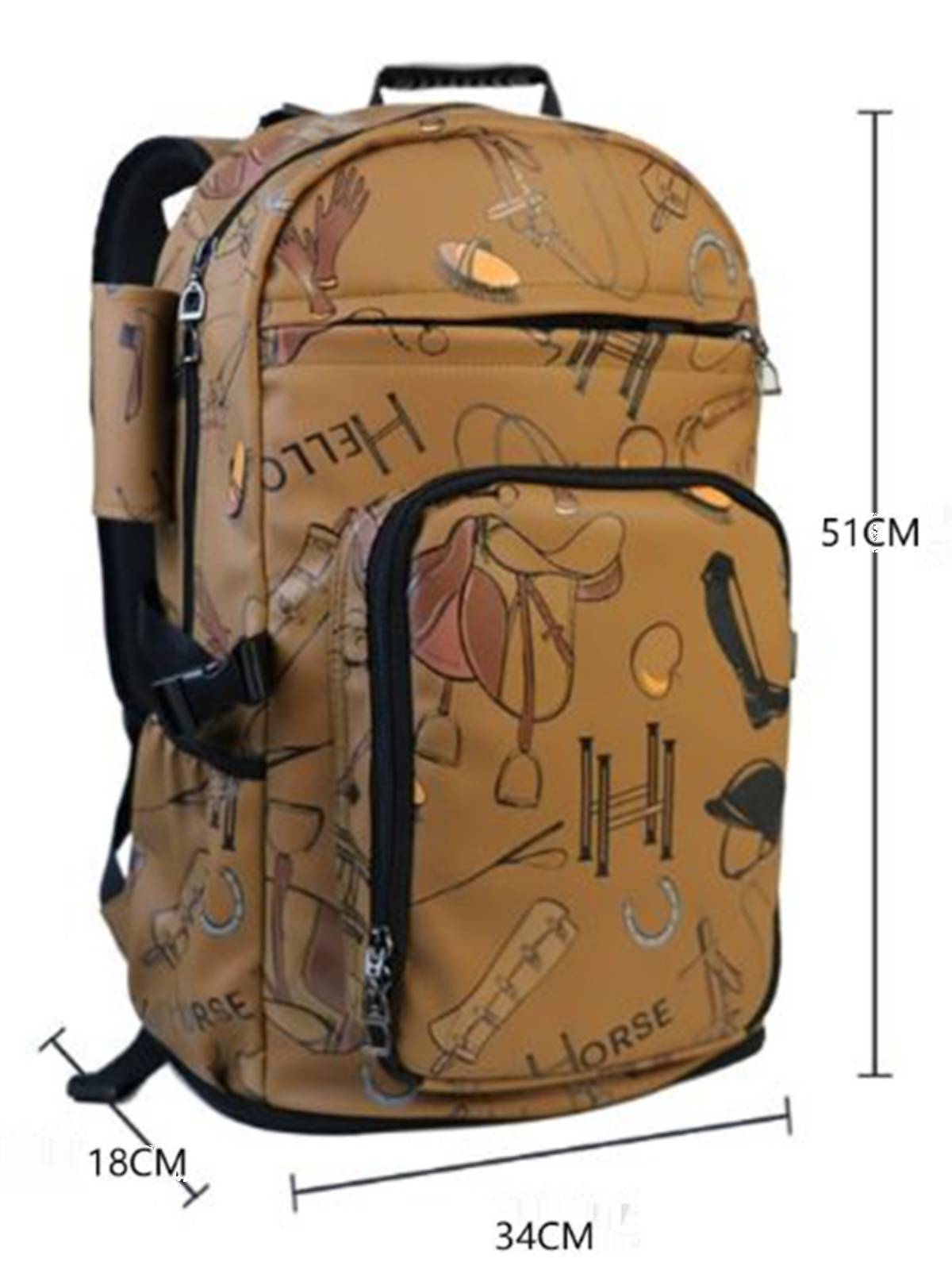 Eight -foot dragon knight backpack with USB charging port boots, helmet caps, children's adult horse riding equipment bag