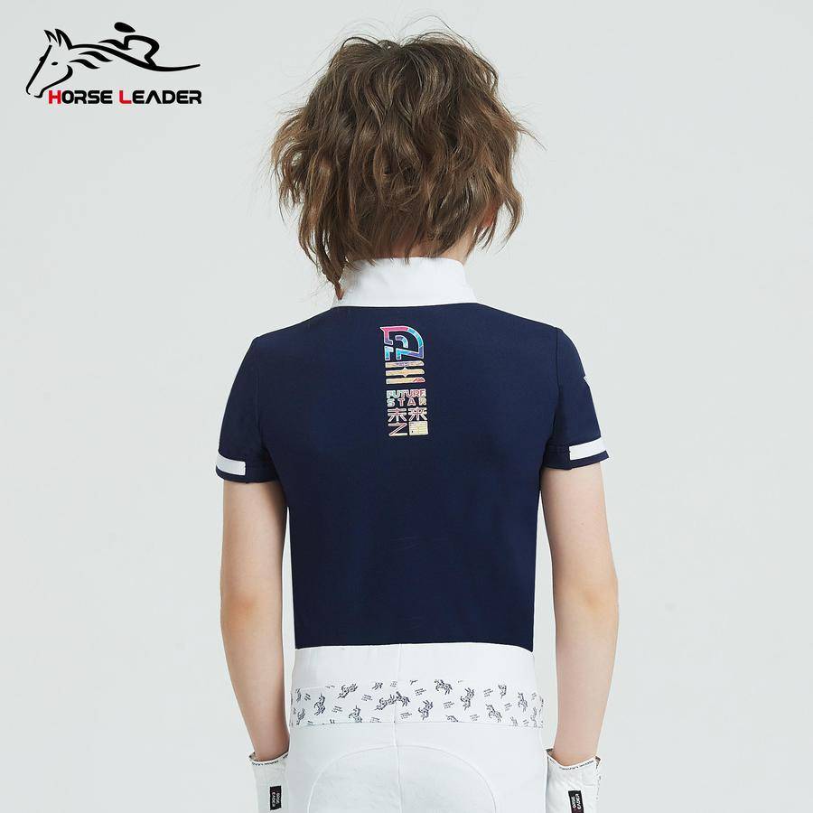 Children's Equestrian Equipment T -shirt Short -sleeved Summer Competition Boys Quick -drying Training Horse Riding Knight Server Top