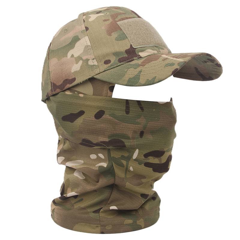 Military fans tactical camouflage headset outdoor riding fishing sunscreen and breathable mask/hat peak baseball cap