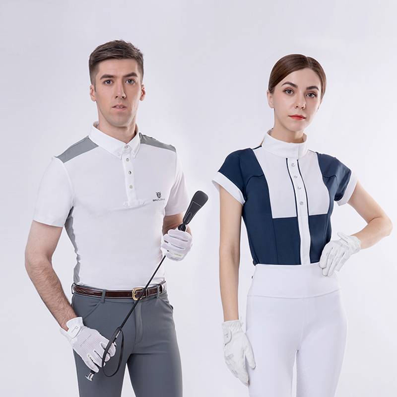 Spring and summer top -top riding new equestrian T -shirt short -sleeved adult ladies men's clothing knight equipment Eight -foot dragon