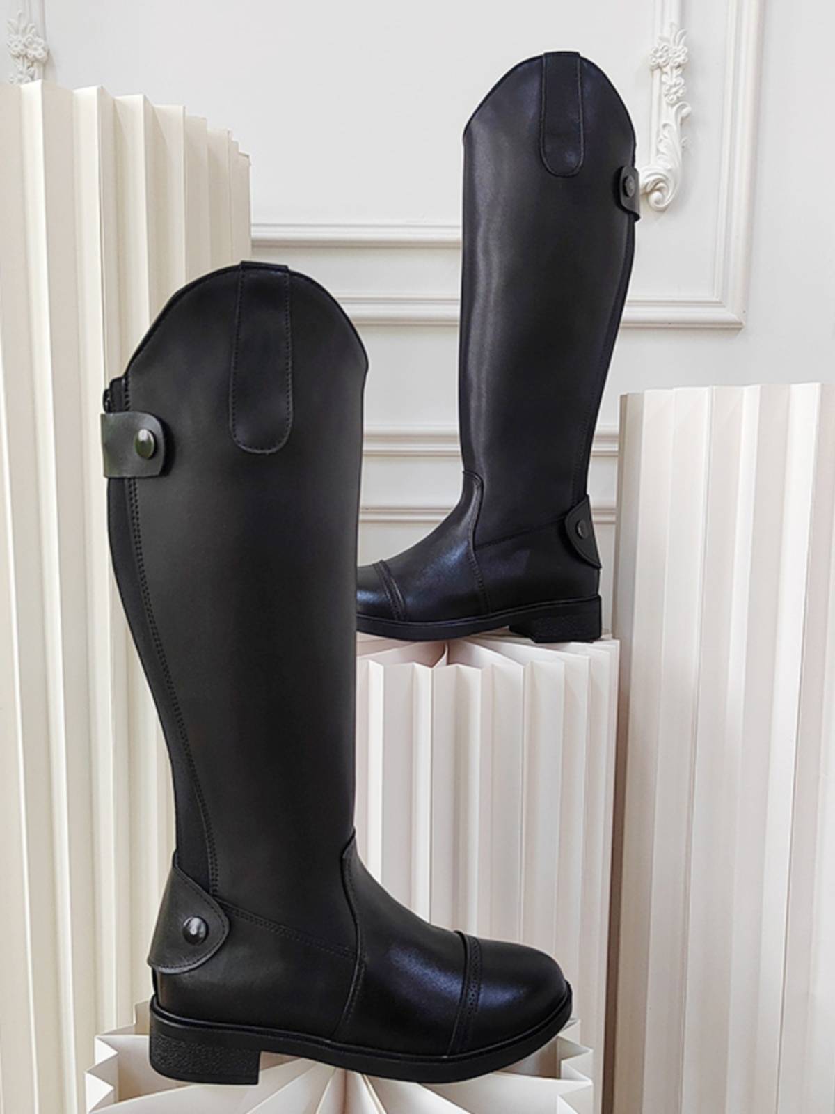 Professional Equestrian boots high -tube ultra -fiber -wear -resistant knight boots, equestrian rider competition equipment riding boots