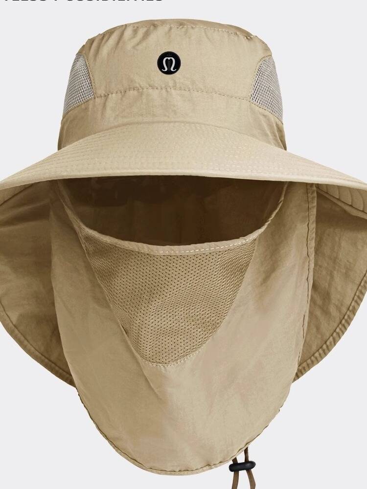 MMY LULU Genuine Outdoor Fisherman Hat Men's Sun Summer Summer Sunscreen Mask Protect the neck fishing mountaineering big hat