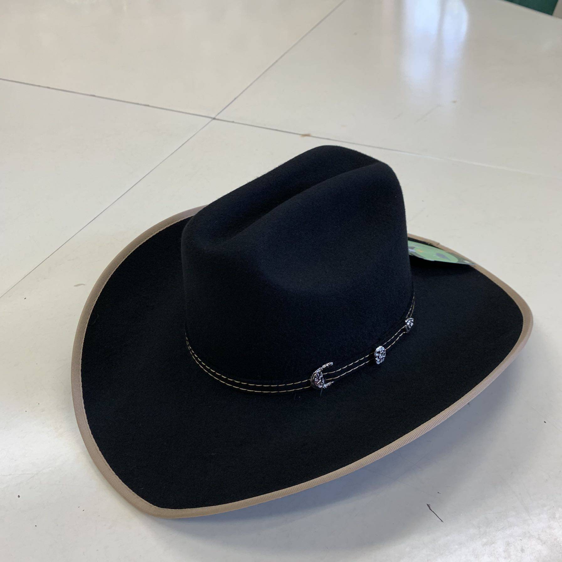 New pure wool hat hat, the original western version of the big eaves denim hat, horses, horses, men and women riding hats