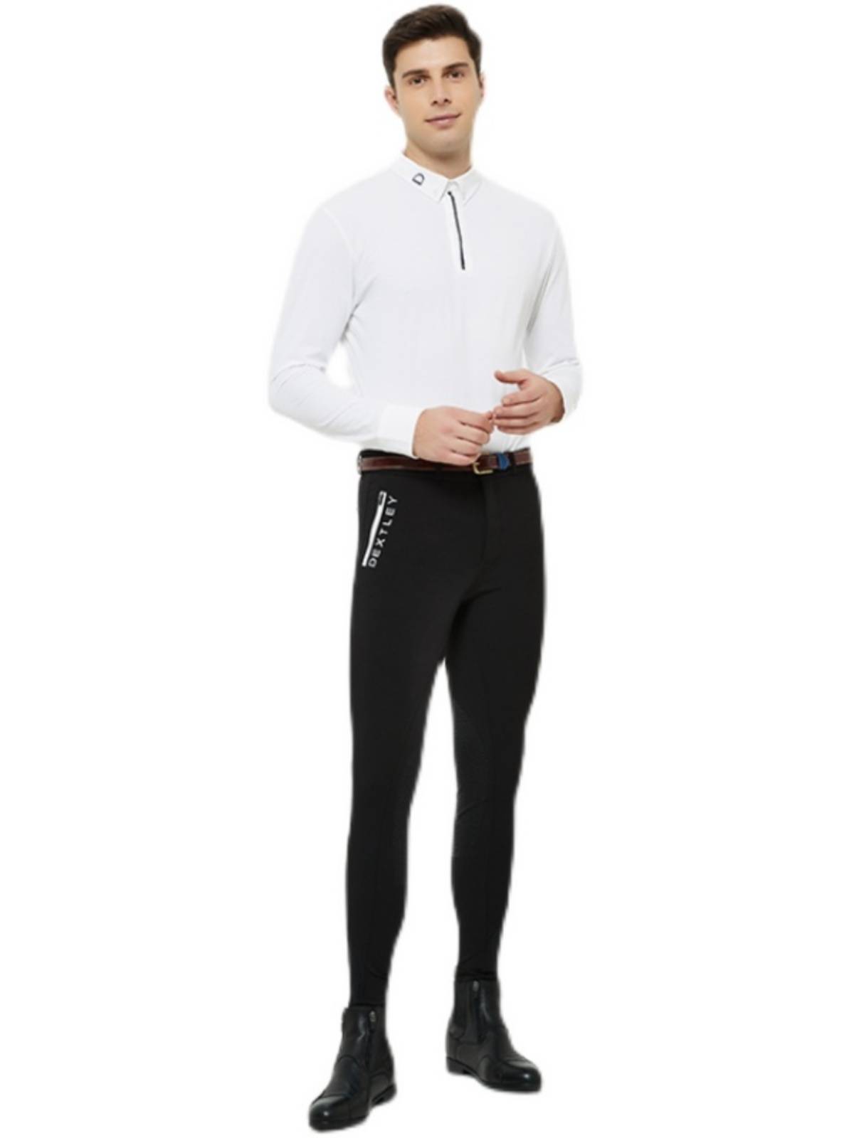 DEXTELY men's semi -gel pants professional horse pants and half -glue equestrian horse pants training equipment can be worn in four seasons