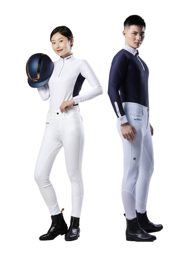 Adult Equestrian Women's Long -sleeved POLO Shirt T -shirt Professional Horse Rider Shirt Speed drying white shirt