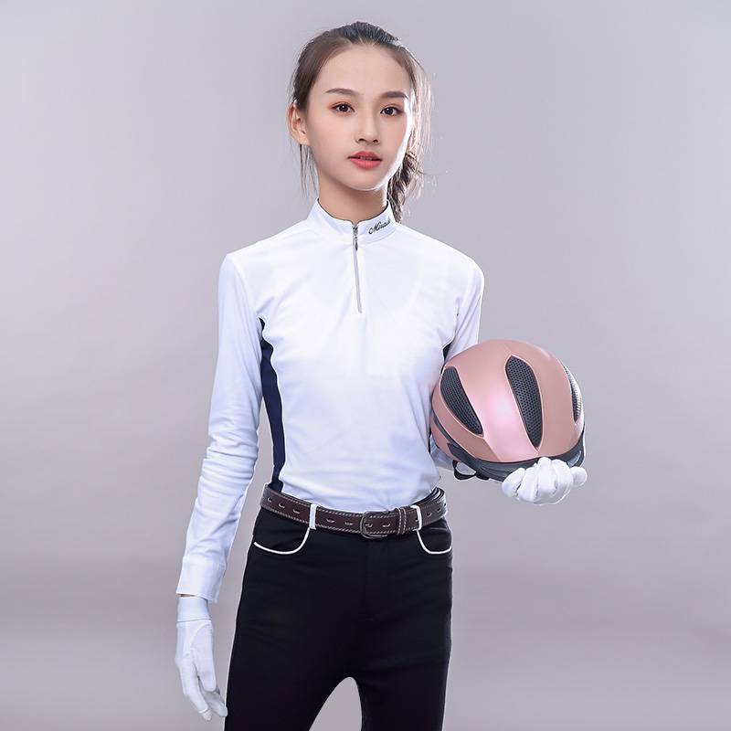 Children's Equestrian Together T -shirt Speed Outdoor Riding Training Long -sleeved Girl Knight Training Competition Equipment and Clothing